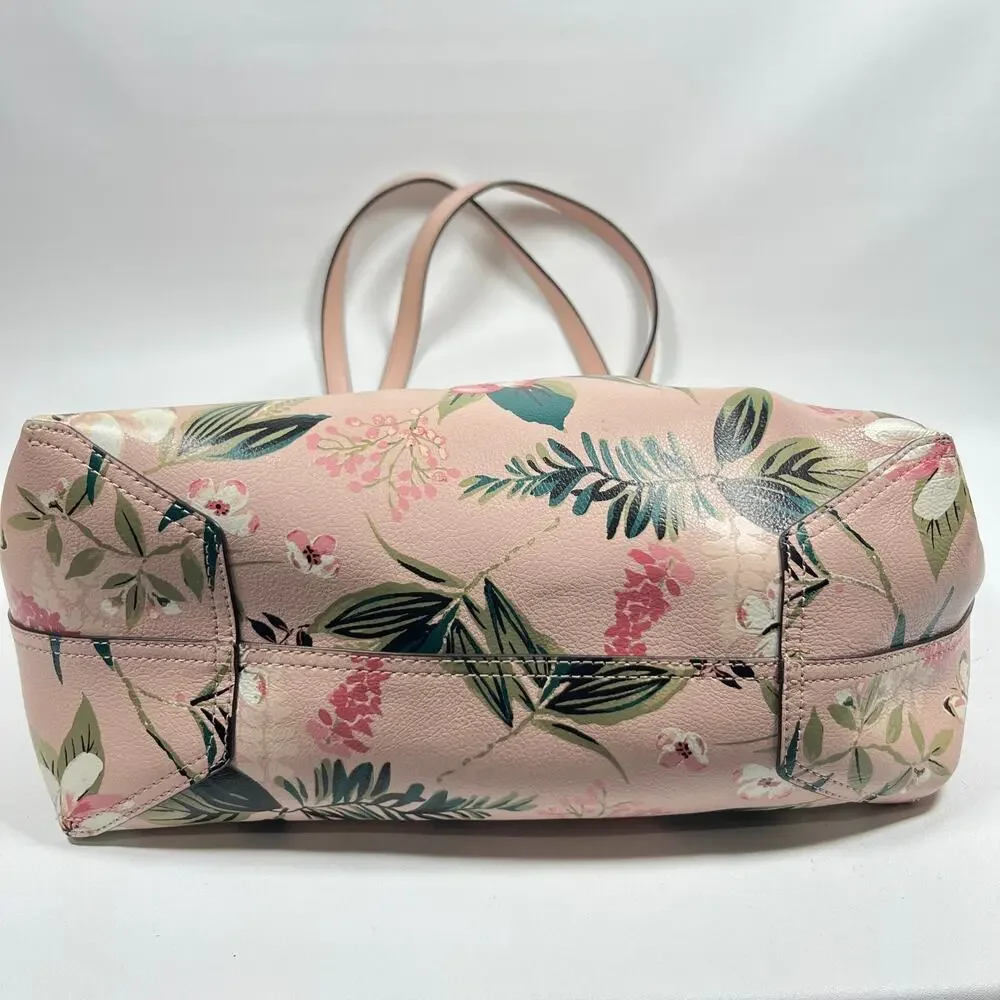 KATE SPADE Bag Mya Arch Place Reversible Floral Botanical Leather Tote Pink